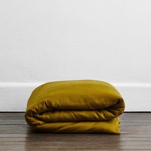 Bed Threads Khaki 100% Flax Linen Duvet Cover and Pillow Cases - FULL